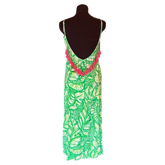 Lilly Pulitzer Allair Maxi Beach Dress Toucan Green Coca Loca Womens Size XXS - Picture 3 of 15